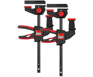 BESSEY Serre-joint à une main et serre-joint de table EZR15SET, fixation de rails de guidage sur les tables de travail, adaptateur utilisable sur la partie supérieure et inférieure, poids 0,90 kg