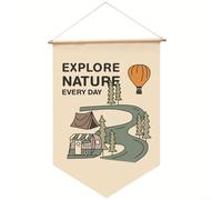 Besshepplo 1 drapeau de camping en toile de jute de 30,5 x 45,7 cm, décoration extérieure pour terrasse, pelouse, cour rustique résistant aux intempéries, impression sur un seul côté. Bienvenue dans