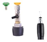 Besshepplo Adaptateur à connexion rapide 6,35 mm pour nettoyeur haute pression vert jaune buse valve anti-torsion connecteur de tuyau en acier inoxydable plastique haute pression accessoire de