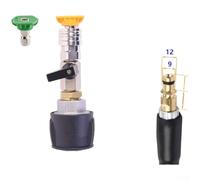 Besshepplo Adaptateur à connexion rapide 6,35 mm pour nettoyeur haute pression vert jaune buse valve anti-torsion connecteur de tuyau en acier inoxydable plastique haute pression accessoire de