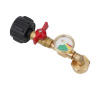Besshepplo Adaptateur de recharge de propane avec jauge et vanne de contrôle ON-OFF pour QCC1 Cylindre de 9 kg à 0,5 kg en laiton coudé à 90 degrés Outil de remplissage pour camping extérieur barbecue