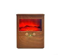 Besshepplo Aroma Diffuser and Fireplace Humidifier with Remote Timer, 300ml Water Tank, Flame Effect for Relaxing Ambiance, Automatic Shut Off for Safety(Wood Grain)