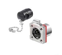 Besshepplo BD24 Connecteur RJ45 en métal IP68 étanche coupleur circulaire 8P8C double port 10 Go/s 500 MHz Alliage de cuivre plaqué or pour automatisation industrielle Câble de réseau solaire marin