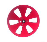 Besshepplo Bobine de ruban vide en alliage d'aluminium de 6,35 mm, design classique à 6 trous et vis en acier inoxydable, compatible avec les jeux de rouleaux à bobine TEAC et NAB (rouge)