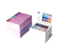 Besshepplo Calendrier de bureau avec touches jouables et 52 feuilles de musique hebdomadaires, compact 12,5 x 8,5 x 8,5 cm, design ABS en noir ou blanc, organiseur musical interactif (noir)