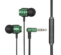 Besshepplo Casque compact, stéréo haute fidélité, suppression du bruit, commandes pratiques, design portable (3,5 mm-vert)