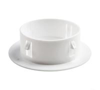 Besshepplo Couvercle d'évent rond en plastique blanc - Cache-trou mural - Bouchon décoratif pour installation de tuyaux d'eau en PVC (80 mm)
