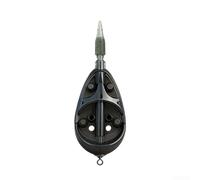 Besshepplo Distributeur d'appâts de pêche de style européen avec système de libération par le bas lesté, en alliage de zinc, perforations à libération lente, grande porte pour leurre de pêche à la