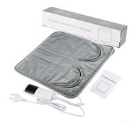 Besshepplo Electric Heated Foot Warmer with 9 Temperature Levels 4 Timer Settings Soft Flannel Fabric Quick Heating Pad for Men and Women Machine Washable Grey(u)