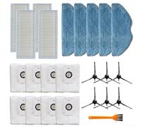 Besshepplo Ensemble d'accessoires de rechange pour balai électrique avec filtres serpillères, sacs à poussière, brosses latérales, brosse de nettoyage pour EZVIZ RE4 Plus RE5 Plus (B)