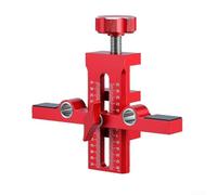 Besshepplo Gabarit d'installation de porte d'armoire à double trou en alliage d'aluminium pour projets de travail du bois avec échelle optique réglable, s'adapte à 8 panneaux de 40 mm et fournit P (B)