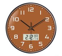 Besshepplo Horloge murale numérique silencieuse de 30,5 cm avec calendrier et affichage hebdomadaire de la température, mouvement à quartz à suspendre pour chambre à coucher ou salon (F)