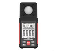 Besshepplo HT603 Luxmètre numérique avec sonde rotative à 180 degrés, capteur de température et d'humidité, plage 0-200000 lux, écran LCD HD pour test d'éclairage industriel Noir