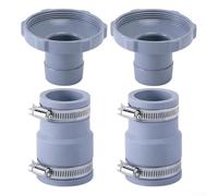 Besshepplo Kit d'adaptateur de tuyau d'aspirateur de piscine - Connecteur flexible pour tuyaux de 3,2 cm et 3,8 cm - Accessoire de nettoyage avec fixations en acier inoxydable - Construction en