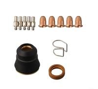 Besshepplo Kit de 13 consommables pour coupe-plasma - Buse d'électrode - Anneau diffuseur - Capuchon de joint - Guide de joint - Compatible avec les pièces de torche S45 S25 S35 PR0010 PD0116-08