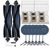 Besshepplo Kit de remplacement de 26 pièces avec 2 brosses principales, 6 chiffons de serpillère, 4 filtres, 6 sacs à poussière, 6 brosses latérales, 1 brosse de nettoyage, 1 tournevis pour aspirateur