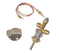 Besshepplo Kit de soupape de contrôle de sécurité pour gaz propane basse pression avec valve en laiton, thermocouple fileté M8 x 1 de 600 mm et bouton en alliage de zinc pour barbecue et brasero