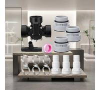 Besshepplo Kit de valve de dérivation de piscine à 3 voies - Kit de conversion de tuyau de rechange avec colliers de serrage pour tuyaux de 6,35 mm ou 1,27 cm - Kit de valve coulissante (noir)