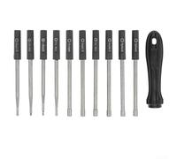 Besshepplo Kit d'outils de réglage de carburateur 10 pièces pour Craftsman Petit moteur 2 cycles avec cannelure simple D Double D Hexagone Outils et sac de rangement pour un réglage précis