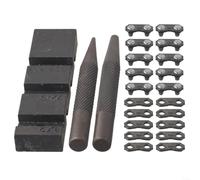 Besshepplo Kit d'outils de tronçonneuse de poche en acier au carbone pour 325 058 Kit de réparation rapide de chaîne avec aiguille à riveter et maillons maîtres pour 1 4 3 8 LP 404 Pas Garden Equip