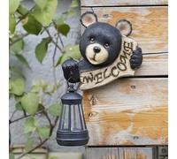Besshepplo Lanterne solaire d'extérieur en résine à suspendre - Lampe murale décorative pour cour ou terrasse - Éclairage nocturne doux pour une ambiance élégante