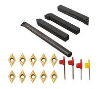 Besshepplo Lot de 10 inserts en carbure DCMT070204 avec 4 porte-outils de tour comprenant S12M SDUCR07 SDJCR1212H07 SDJCL1212H07 et SDNCN1212H07 Barres d'alésage pour acier inoxydable
