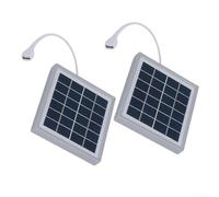 Besshepplo Lot de 2 panneaux solaires portables 5 W avec supports pour chargement extérieur Sortie USB Résistant aux intempéries Noir Blanc