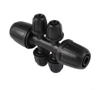 Besshepplo Lot de 30 raccords en T barbelés verrouillables de 8/12 mm à 4/7 mm, kit de raccords d'irrigation goutte à goutte à 6 voies haute pression anti-chute pour jardin, pelouse, système