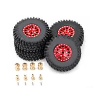 Besshepplo Lot de 4 pneus de Roue de précision pour Traxxas, TRX4M, et Defender Off Road (Rouge B)