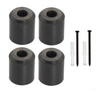 Besshepplo Lot de 4 supports muraux pour planche de ski - Support vertical en caoutchouc robuste pour snowboard et skis - Économie d'espace - Fixation murale moderne et minimaliste - Finition noire