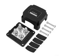 Besshepplo M10 Stud Busbar Distribution 12-48V Board Battery Terminal Block eavy Duty Buss Bar Battery Terminals for Car RV Boat Marine Reinforced Nylon Copper(M10 Black)