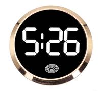 Besshepplo Mini horloge de voiture lumineuse pour tableau de bord de voiture - Petite horloge numérique ronde à quartz - Minuterie numérique lumineuse pour grille d'aération de voiture - Horloge pour