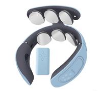 Besshepplo Neck Massager Cervical Spine Massagers with 6 Massage Heads 4 Modes U-Shaped Heated Neck Shoulder USB Charging for Relaxation at Home Office Travel(Blue)