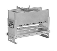 Besshepplo Réchaud de camping portable pliable en acier inoxydable 430 pour système IGT avec trous d'aération creux, lit en carbone et sac de rangement, blanc, 13 x 38 x 19,5 cm