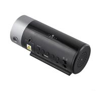 Besshepplo Red Line Réveil à projection numérique LED avec capteur de température Mode nuit et alarmes multiples Noir 16 x 7,4 x 9,5 cm