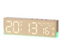 Besshepplo Réveil numérique LED multifonction avec affichage de la température, veilleuse, double alarme, réglage de la luminosité, interrupteur Fahrenheit, horloge moderne pour bureau à domicile B (A