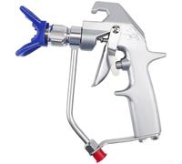 Besshepplo Spray de peinture sans air avec buse en acier inoxydable et gâchette à deux doigts pour pulvérisateur haute pression jusqu'à 5000 PSI Outil d'économie de peinture Bleu (siège)