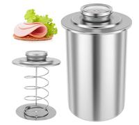 Besshepplo Stainless Steel Ham Meat Press with Thermometer Ham Maker Deli Meats Meat Press Molds for Homemade Meat Preparation and Sandwich Cooking Tool