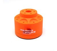 Besshepplo Support de rangement rotatif à 360 degrés avec 14 emplacements pour têtes de tournevis, base antidérapante, organiseur en ABS pour atelier, garage, orange, jaune ou vert (orange)