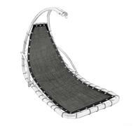 Besshepplo Textilene - Tissu de rechange en polyester pour chaise suspendue - Pour chaise à bascule - Utilisation intérieure et extérieure - Convient pour meubles de terrasse et de jardin - Noir/gris