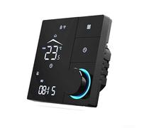 Besshepplo Thermostat WiFi intelligent pour chauffage d'eau ou électrique Tuya - Bouton LED mural - Avec affichage de la météo - Sécurité enfant - Économie d'énergie - Température constante - Noir 16