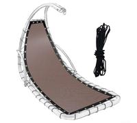 Besshepplo Tissu de siège de rechange pour chaise balançoire suspendue en textilène 64 x 197 x 23 cm Gris noirâtre Bleu marine Café Kaki Gris foncé Diamant (café B)
