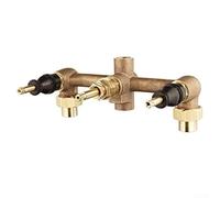 Besshepplo Vanne de douche en métal à 3 trous pour baignoire et baignoire multi-poignées avec prises de courant de 30,5 cm, écrous pour plomberie de salle de bain, inverseur de rechange jaune