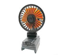 Besshepplo Ventilateur d'atelier sans fil 18 V alimenté par batterie avec double port USB, petit mais puissant, moteur à faible bruit, cinq lames de turbine, design amovible, étagère résistante au feu