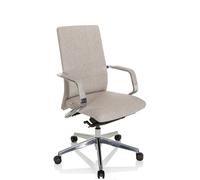 hjh OFFICE 601007 Chaise de Bureau Professionnelle BESSONA en Tissu Beige avec accoudoirs, Profondeur d'assise réglable, Ergonomique, 115 x 60 x 60 cm