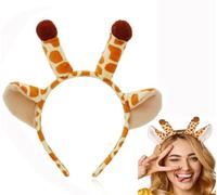Bessy shop Accessoires Serre Tête,Oreilles D'animaux,Bandeau Girafe de Bande Enfants Adultes Animal Oreilles Costume Bandeaux pour enfants, adultes, Carnaval,Fête d'anniversaire (Girafe)