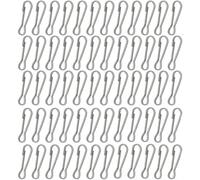Bessy shop Clip de Mât de Drapeau,60 PCS Crochets de Mât de Drapeau,Crochets de Longe en métal de 50 mm,Crochets de mât de Drapeau en Acier Inoxydable, pour Fixer des Drapeaux, des Porte-clés