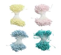 Bessy shop Étamines de Fleur à Double Tête,1500 PCS étamines artificielles en Forme de Malt,Pipes Jaunes avec Deux Têtes de Perles,pour Enfants, Projets Éducatifs et Artistiques