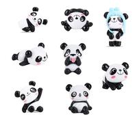Bessy Shop - Lot de 8 Figurines de Panda Mignon pour Décoration de Gâteaux et Fêtes d'Enfants