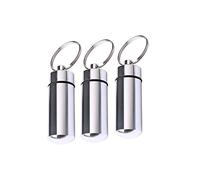 Bessy shop Petit Contenant à pilules,3 pcs Mini boîte à pilules en Aluminium avec Porte-clés Porte-Pilule étanche pour Le Camping en Plein air.